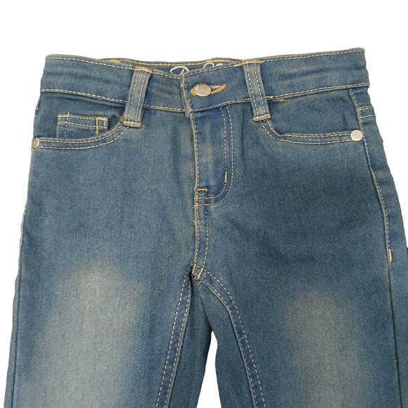 🛍 Girls' Real Love Jeans Blue Size 4 Adjustable Waist Straight Leg - Picture 3 of 6